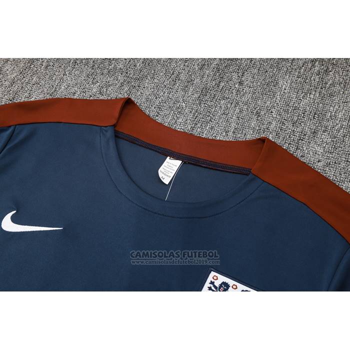 Fato de Treino Inglaterra Manga Curta 2024-2025 Azul - Calcas Curta
